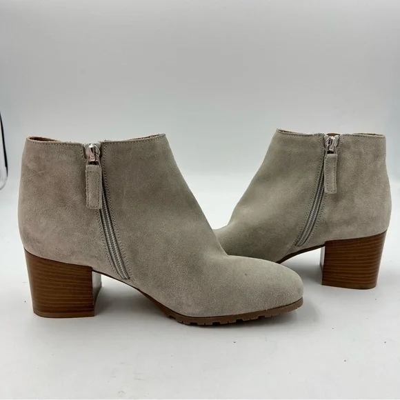 Aquatalia Taupe Charlotte Weatherproof Suede Booties Size 7.5